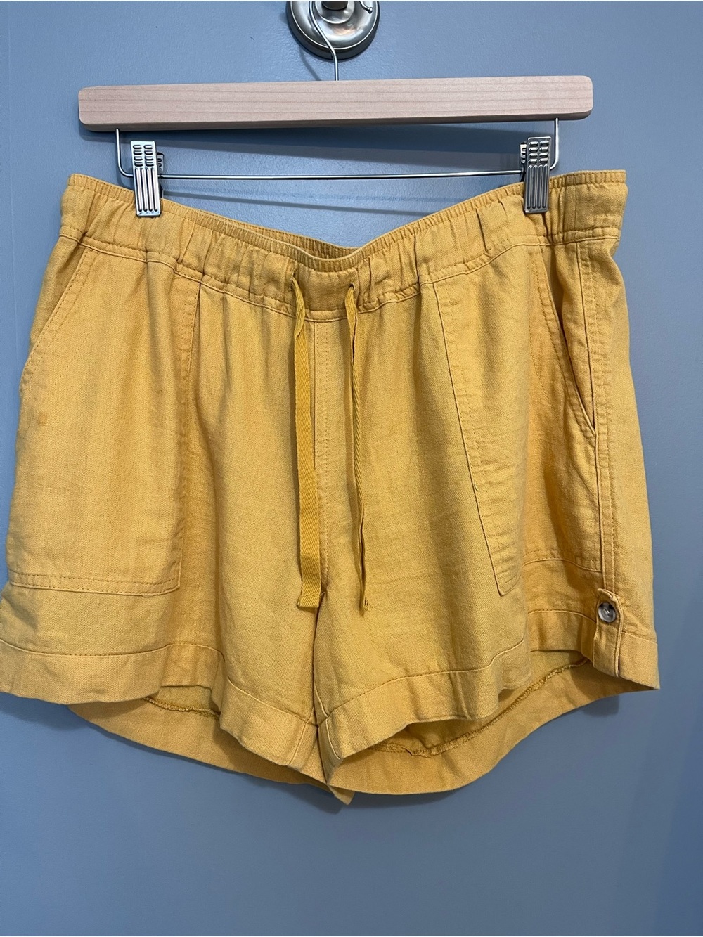 Denver Hayes Mustard Yellow Drawstring Shorts - Picture 3 of 7